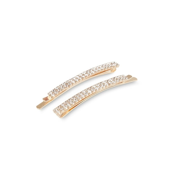 Allure Rhinestone Bobby Pins, 2 Pack - Silver