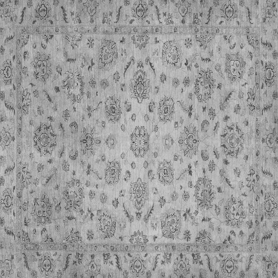 Ahgly Company Indoor Square Abstract Gray Modern Area Rugs, 3' Square