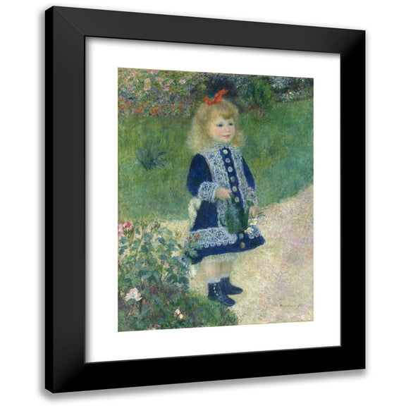 Pierre-Auguste Renoir 11x14 Black Modern Framed Museum Art Print Titled - A Girl with a Watering Can (1876)
