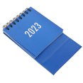 thumbnail image 4 of Shisuyan Mini Calendrier de Bureau Bleu Lot de 1 Base Triangulaire 3.9 Po Design à Spirale, 4 of 8