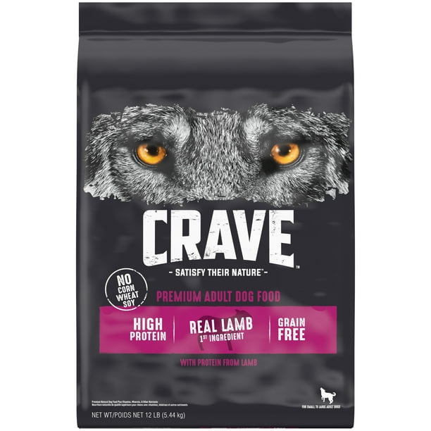 CRAVE Grain Free Adult Dry Dog Food with Protein from Lamb, 12 lb. Bag ...