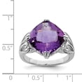 thumbnail image 3 of Auriga 925 Sterling Silver Rhodium Plated Amethyst Engagement Ring Size 7 for Women, 3 of 6