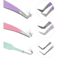 thumbnail image 1 of SIVOTE Lash Tweezers for Eyelash Extensions Fiber Tips, Set of 3, Volume, Volume Boot, 90 Degree Tweezers, Pastel Colors, 1 of 6