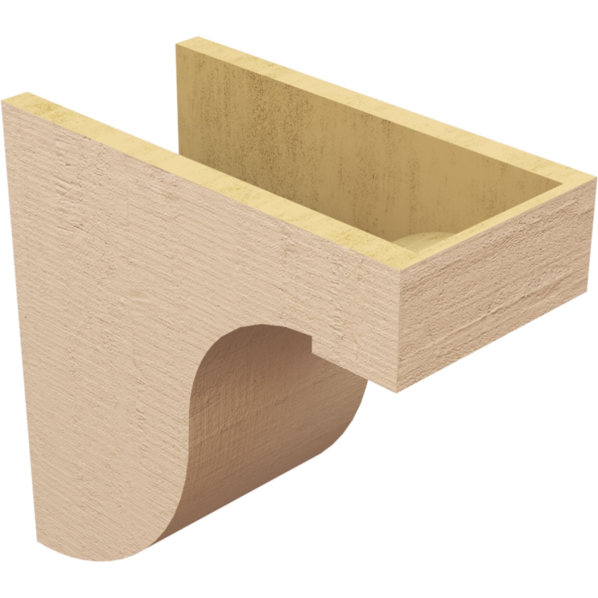 8"W x 16"D x 16"H Classic Del Monte Rough Cedar Woodgrain TimberThane Corbel, Primed Tan
