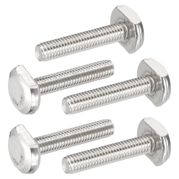 M6x30mm T Slot Bolts 304 Stainless Steel Drop-in Bolt T Shape Stud Sliding Screw, Silver 5 Pcs