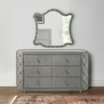 thumbnail image 6 of Jill 63 Inch Upholstered Dresser Tufted Velvet 2 Drawers Grey, 6 of 6
