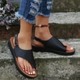 thumbnail image 5 of XIMIN Women's Comfortable Cork Footbed Arch Support Platform Wedge Chunky Heels Sandals with Toe Ring Buckle Strap Casual Dressy Thong Walking Beach Flat Sandals, 5 of 8