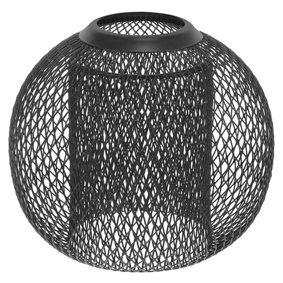 OUNONA  Metal Pendant Lamp Cover Lampshade Light Fixture Solar Outdoor Lights Black