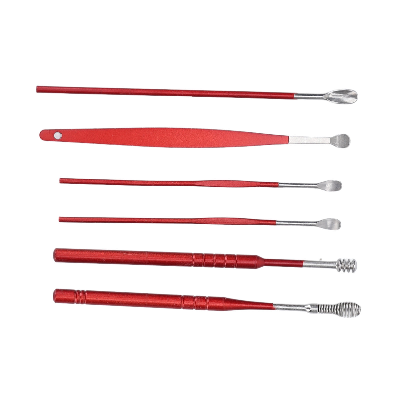 Ear Wax Removal Tool Set, Anti Bend 6PCS Polished Stainless Steel Ear Pick Set  for Home Beauty Salon