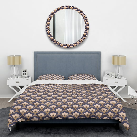 Designart 'Retro Ornamental Design IX' Mid-Century Modern Duvet Cover Set