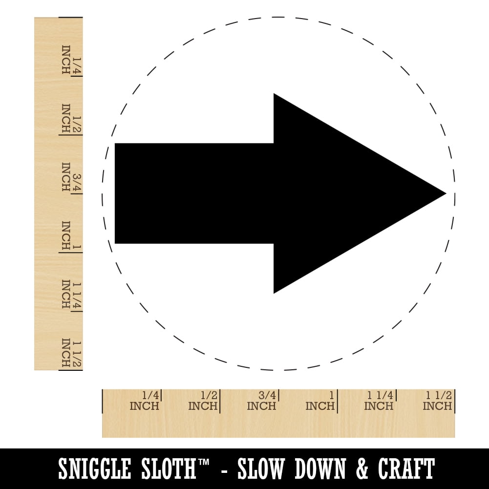 Arrow Solid Self-Inking Rubber Stamp Ink Stamper - Black Ink - Large 1-1/2 Inch