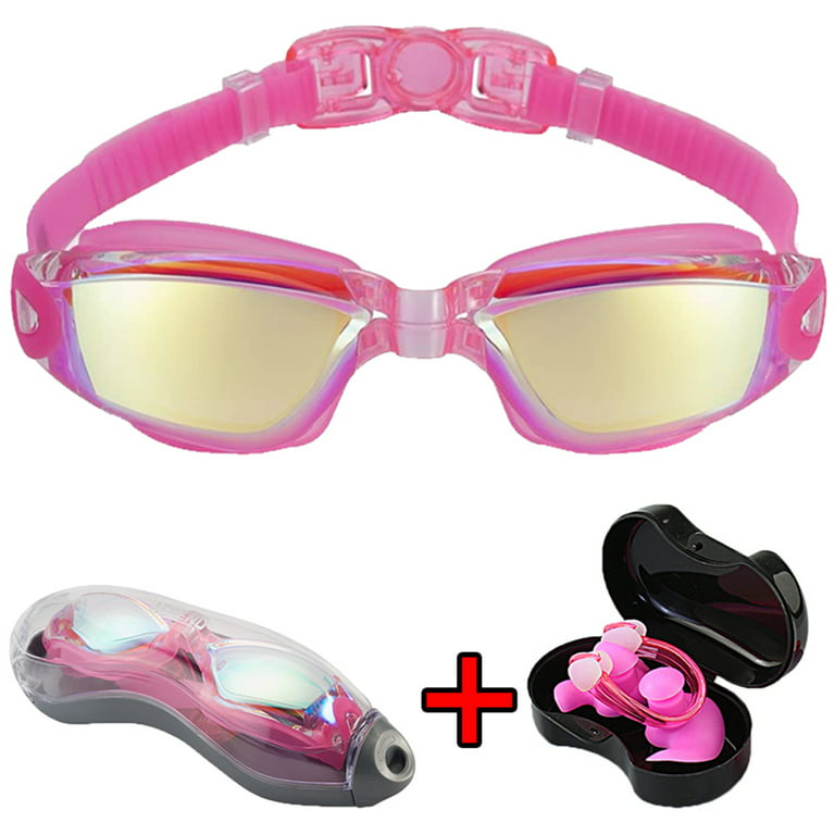 Elbourn 2 Pack Kids Swim Goggles with Nose Cover Ear Plug