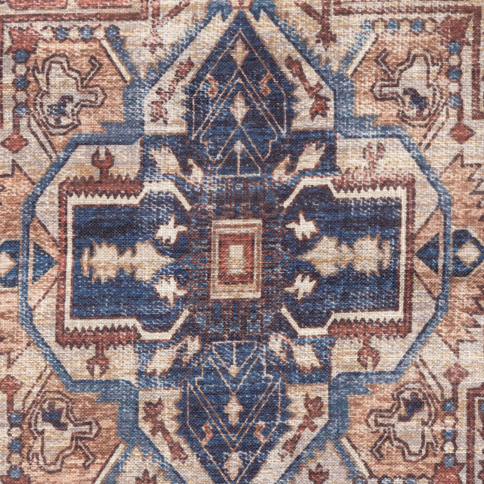 Harlow Hill Charleston 18" x 18" Rust/Navy Medallion Polyester Adult Decorative Throw Pillow