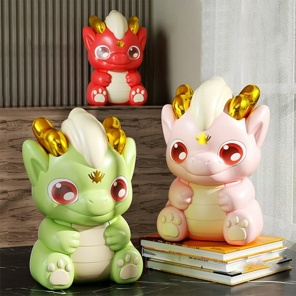 ABPWLY Toys Dragon Piggy Bank Money Box Savings Jar with Key Lock Childrens Toy Room Decoration Gift for Kids Boys Girls Ages 3 and Up Play Kitchen