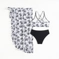 thumbnail image 7 of CAUYDY Teen Girls Bikini Swimsuit Set 3 Piece Tween Girl Bathing Suit with Cover Ups Kids Girls Children Girls 7T 8T 9T 10T 11T 12T 13T 14T Summer Swimwear (Sizes 13-14 Years,D01-Black), 7 of 7