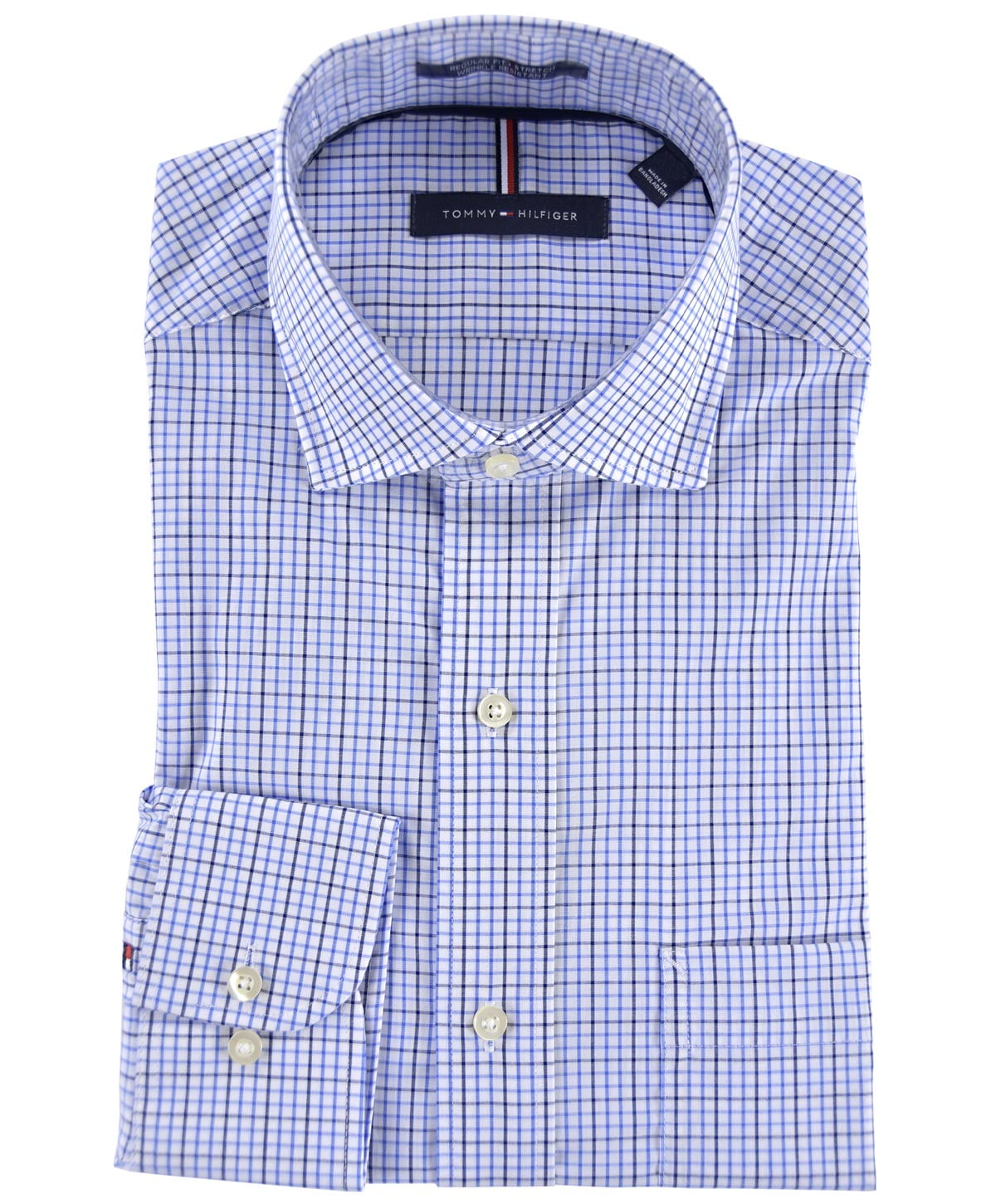 Tommy Hilfiger Mens Regular Fit Dress Shirt 15 - 15.5 34/35 Stretch ...