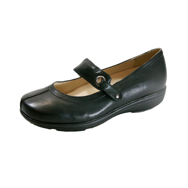 Peerage PEERAGE Deena Women Extra Wide Width Mary Jane Shoes BLACK 5.