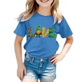 thumbnail image 1 of Hauts d'Été pour Filles en Bas Âge T-Shirts Graphiques Tendance pour la Saint-Patrick Manches Courtes Col Rond T-Shirt Décontracté pour Garçon 4-5 Ans, 1 of 4