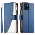 thumbnail image 1 of Funda cartera GANGXUN para iPhone 15 , cuero PU con tarjetero, cremallera, correa de mano, soporte y protección 826°, 1 of 6
