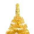 thumbnail image 2 of vidaXL Artificial Pre-lit Christmas Tree with Ball Set Gold 180 cm PET, 2 of 5