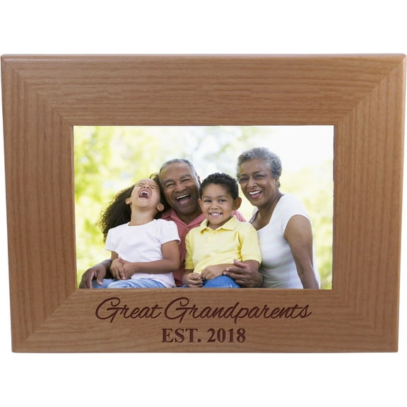 Great Grandparents EST 2018 4-inch x 6-Inch Wood Picture Frame