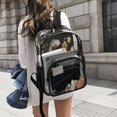 thumbnail image 6 of PVC Transparent Backpacks Clear Backpack for Travel and Outings Moon Phases with Flowers and Stars, 6 of 7