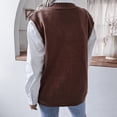 thumbnail image 3 of Arlun Womens V-Neck Aran Knit Sweaters Vest Casual Sleeveless Lightweight Pullover Sweater Outwear Trendy Solid Color Loose Fit Layering Tops 2025 Fall Winter Clothes Coffee M, 3 of 4