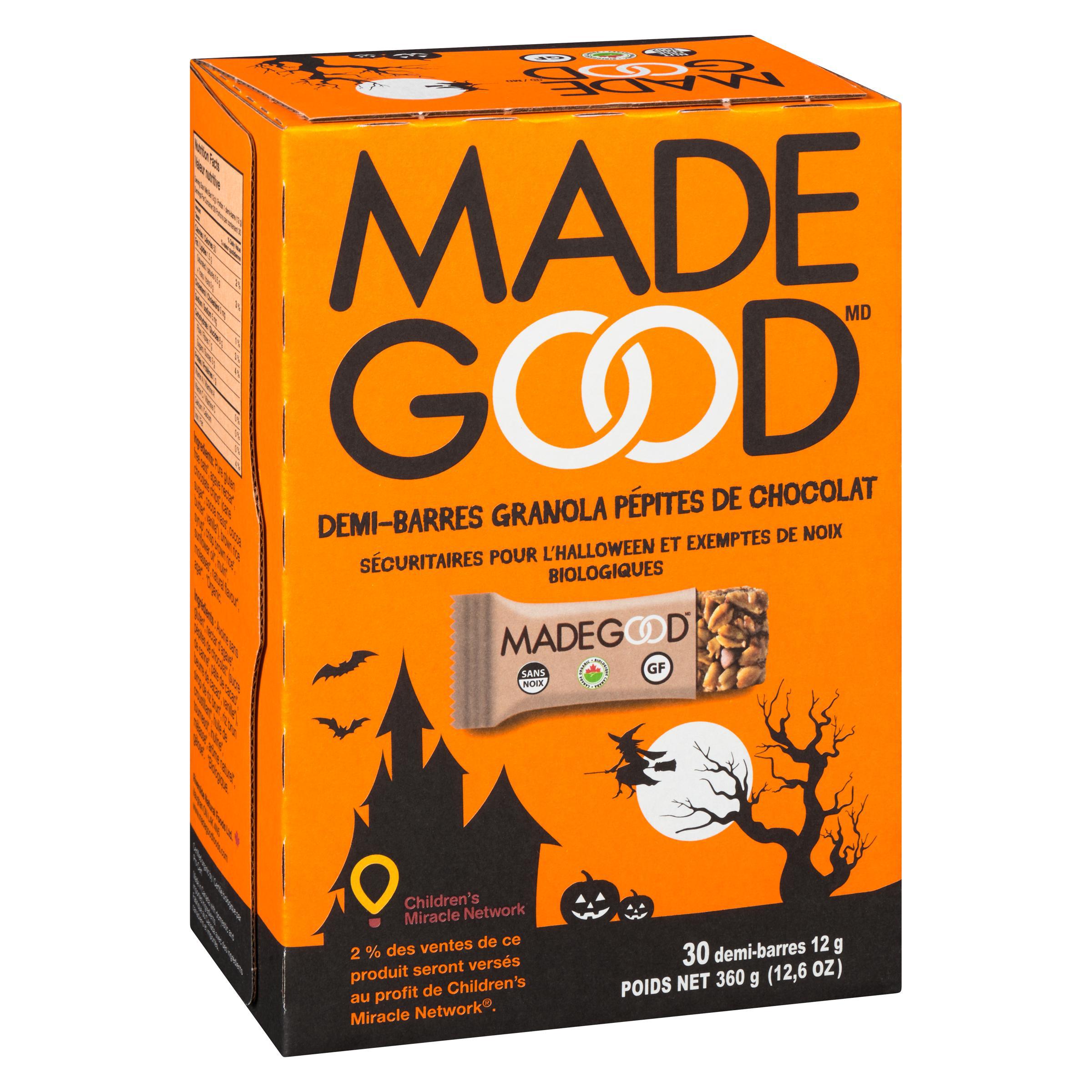 MadeGood Halloween Chocolate Chip Granola Mini Bars 30pk, 30 x 12g 