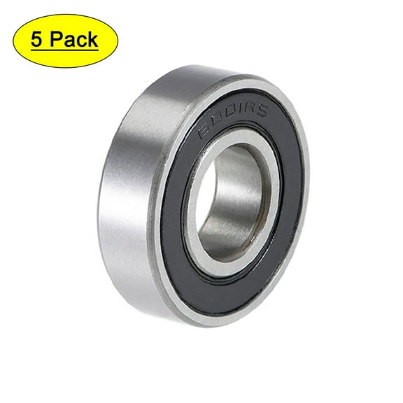 6001-2RS Deep Groove Ball Bearings 12mmx28mmx8mm Double Sealed Chrome Steel P5 5pcs