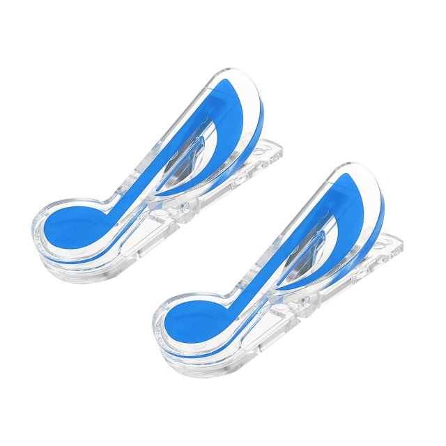 Música Nota Clips Plástico Musical Nota Clips Marcador Papelería para Música Papel Libro Accesorios Corchea Clip Azul Paquete de 2