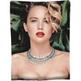 thumbnail image 5 of Jennifer Lawrence Flannel Blanket Soft Air Conditioner Blanket Anti-Pilling Lap Blanket for Sofa Bedroom Living Room 50x40 inch, 5 of 5
