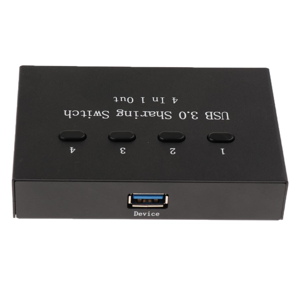 USB Sharing Switch Printer Switch Adapter KVM Switch Hub with 4 Ports USB 3.0 for PC Computers Scanners