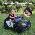 thumbnail image 6 of Outfunny Electric Police Car for Kids, 24 Volt Kids Ride on Toys w/ 400W Motors, Megaphone, Remote, Bluetooth - Black, 6 of 8
