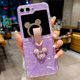 thumbnail image 3 of Textura De La Cáscara Minnie Anillo De Dedo Titular A Prueba De Golpes Flip Caso Duro Samsung Galaxy Z 5 4 3 5G Flip5 Flip3 Flip4 Carcasa De Teléfono, 3 of 4
