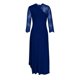 thumbnail image 4 of ICHUANYI Clearance Women's Maxi Dresses Summer Casual Round Neck Short Sleeve Solid Long Dress(Blue, S) ICHUANYI WER2023080711730, 4 of 5