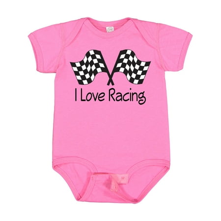 

Inktastic I Love Racing Gift Baby Boy or Baby Girl Bodysuit