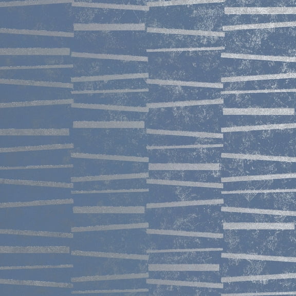 Brewster Luminescence Blue Abstract Stripe Wallpaper, 21-in by 33-ft, 57.8 sq. ft