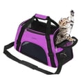 thumbnail image 1 of Transportín para mascotas JMOON Soft-Sided Airline aprobado para gatos morados, 1 of 7