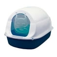 thumbnail image 3 of Caja de arena para gatos cerrada, orinal con capucha para gatos, fácil limpieza con solapa de puerta delantera, orinal para gatito con parte , Azul, 3 of 8