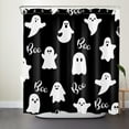thumbnail image 6 of NEONWE Black and White Ghost Shower Curtain Cute Waterproof Fabric Bathroom Curtain 72x72 with Hooks, 6 of 8