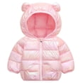 thumbnail image 3 of Winter Kids Girl Ear Hooded Metallic Jacket Warm Parka Overcoat Down Coat 2-7T, 3 of 4