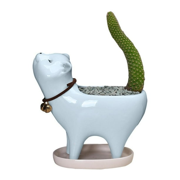 De Cerámica Para Gatitos Con Orificio De Drenaje Mini Macetas Para Plantas Contenedores De Plantas De Cactus Para La Decoración Del Hogar Y La Oficina Cateissary HA041849-02