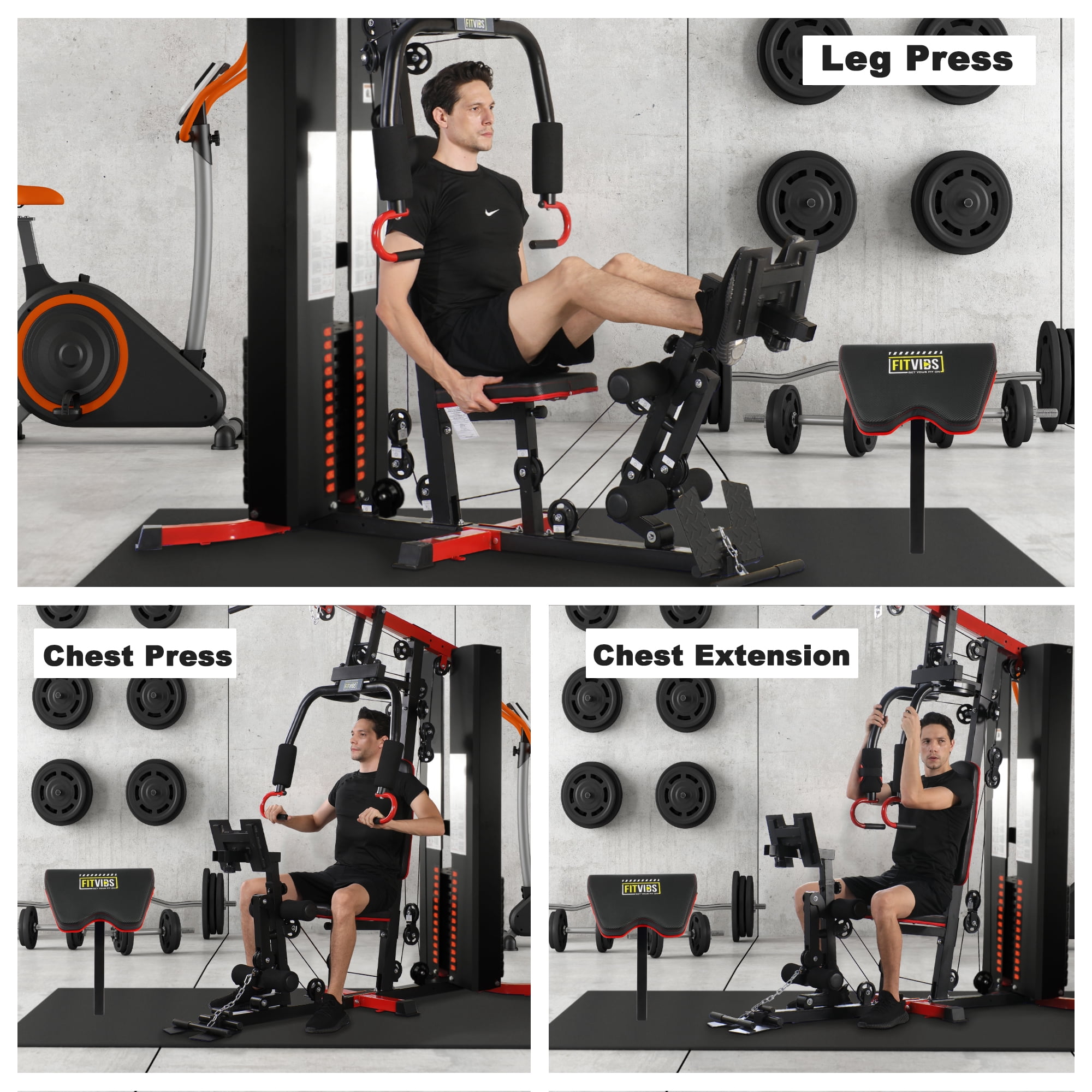 FlexWave LX770 Multifunctional Full Home Gym System Workout Station with 160 Lbs Weight Stack, One Station with Leg Training Pedal, Comes with Installation Instruction Video, Ships in 5 Boxes