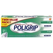 Super Poligrip Original Formula Zinc Free Denture and Partials Adhesive Cream, 2.4-ounce Twin pack