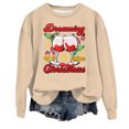 thumbnail image 1 of VBARHMQRT Chandail à Capuchon pour Femmes Femmes Décontracté Col Rond Noël Verre Flocon de Neige Imprimé Chandail à Capuchon, 1 of 3
