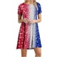 thumbnail image 1 of Día de la Independencia Mujer Verano Sexy Casual Boho Cuello redondo Manga corta Cuello redondo Estampado Playa Mini vestido Pompotops  hdfakjf2724, 1 of 5