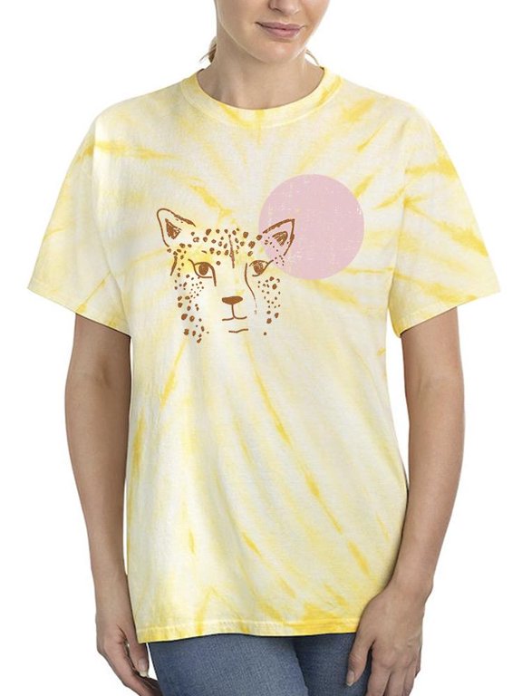 Leopard Face Portrait Tie Dye Cyclone Women -Image by Shutterstock, Female Medium