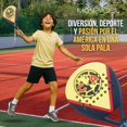 thumbnail image 4 of Pala de Padel Jr. Pro America 80's MonPadel Niño - Amarillo/Azul, 4 of 10