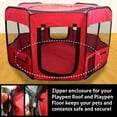 thumbnail image 6 of ToysOpoly Portable Pet Playpen Puppy Kennel, Small and Medium Size Dogs and Cats, Maroon, 6 of 8