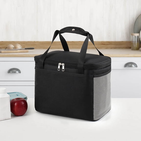 SHENGXINY Lunch Box for Women Men Large,Reusable Leak-Proof Lunch Bag for Work Office and Outdoor Picnic Black